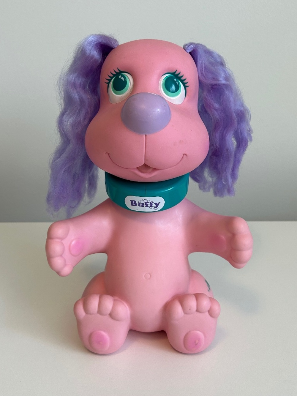Vintage 90s Tyco "Rub-a-Doggie" Buffy Swivel Head Toy (b9)
